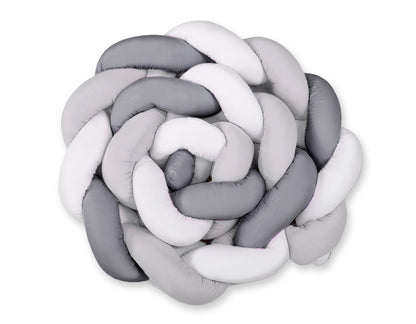 Grande Tresse de lit XXL Blanc &amp; Gris &amp; Anthracite