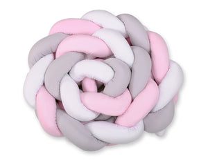Grande Tresse de lit XXL Blanc & Gris & Rose