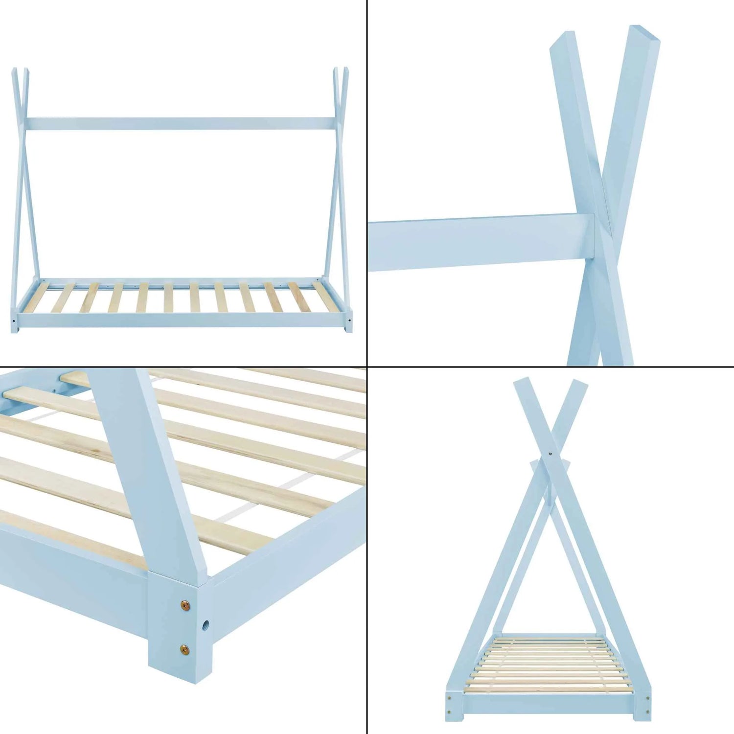 Lit tipi 90x200cm - Montessori - Bleu