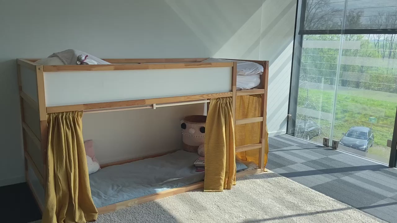 IKEA Kura bedgordijnen - Mosterdgeel