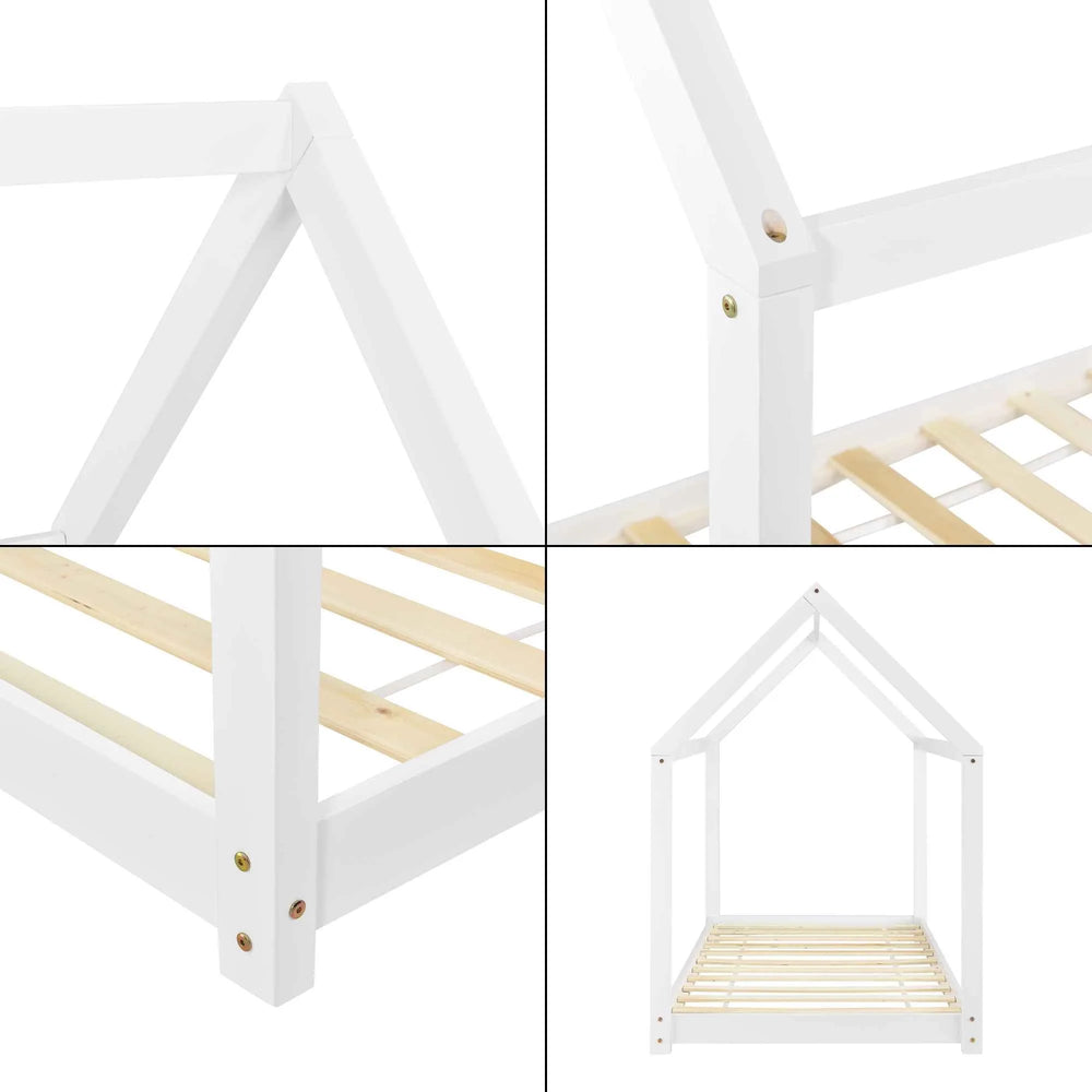 Lit cabane Montessori - 90x200cm - Blanc