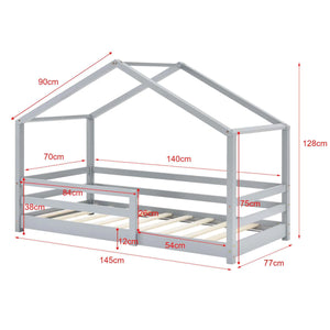 Cabinebed met slagboom - 70x140cm - Grijs