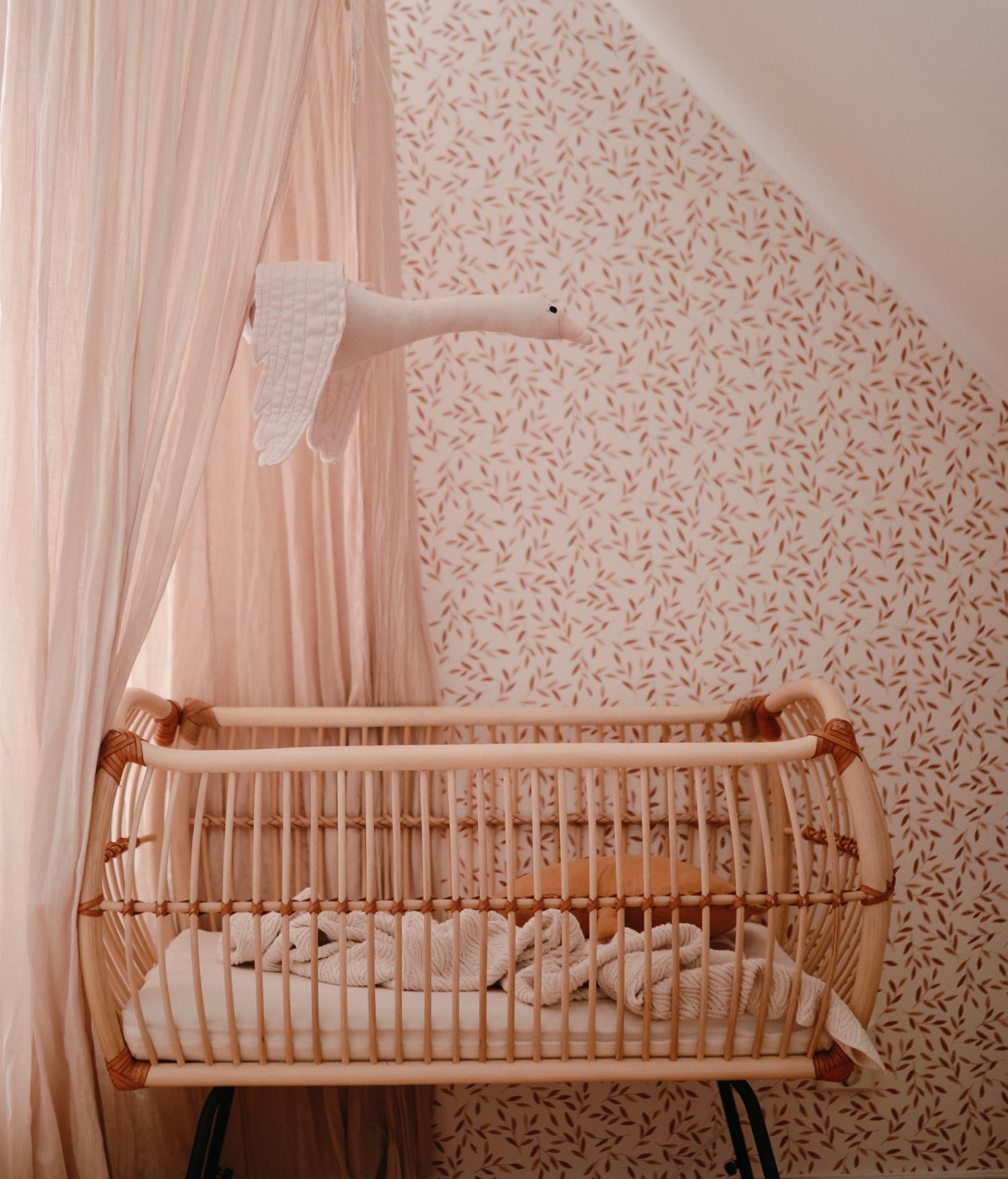 Berceau cododo en rotin &amp; cuir - Martha