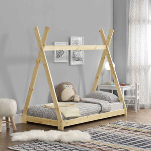 Tipi bed 80x160cm - Montessori - Natuurlijk hout