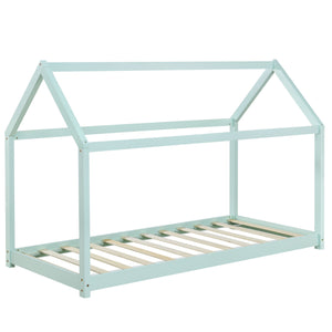 Lit cabane Montessori + matelas - 90x200 cm - Vert