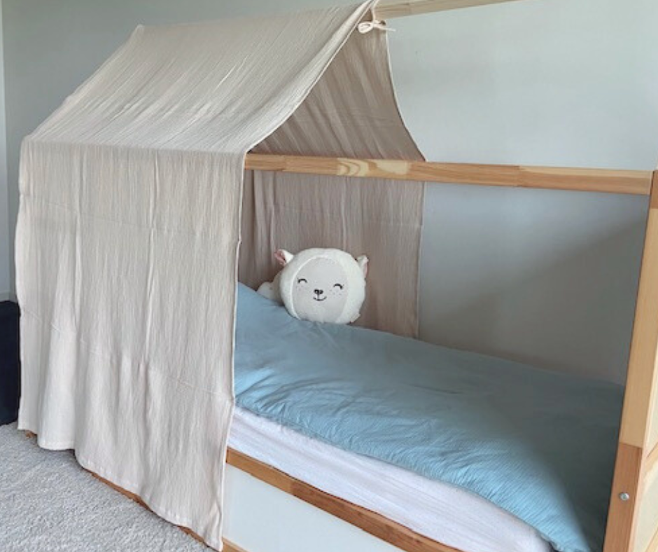 Ciel de lit cabane Beige pour lit Kura Ikea