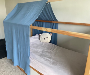 Ciel de lit cabane Bleu pour lit Kura Ikea