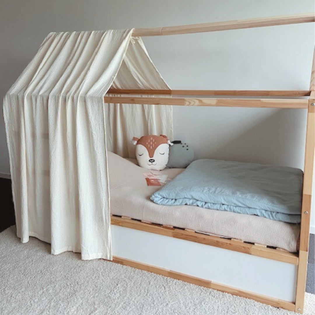 Pack ciel de lit + toit en bois pour lit cabane Kura Ikea