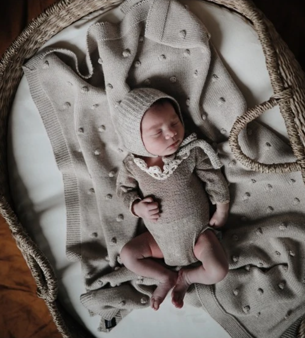Couffin naturel en jonc de mer avec matelas