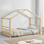 Lit cabane Montessori - 90x200cm - Bois naturel