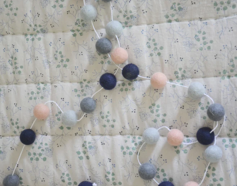 Guirlande chambre enfant - Bleu & Rose