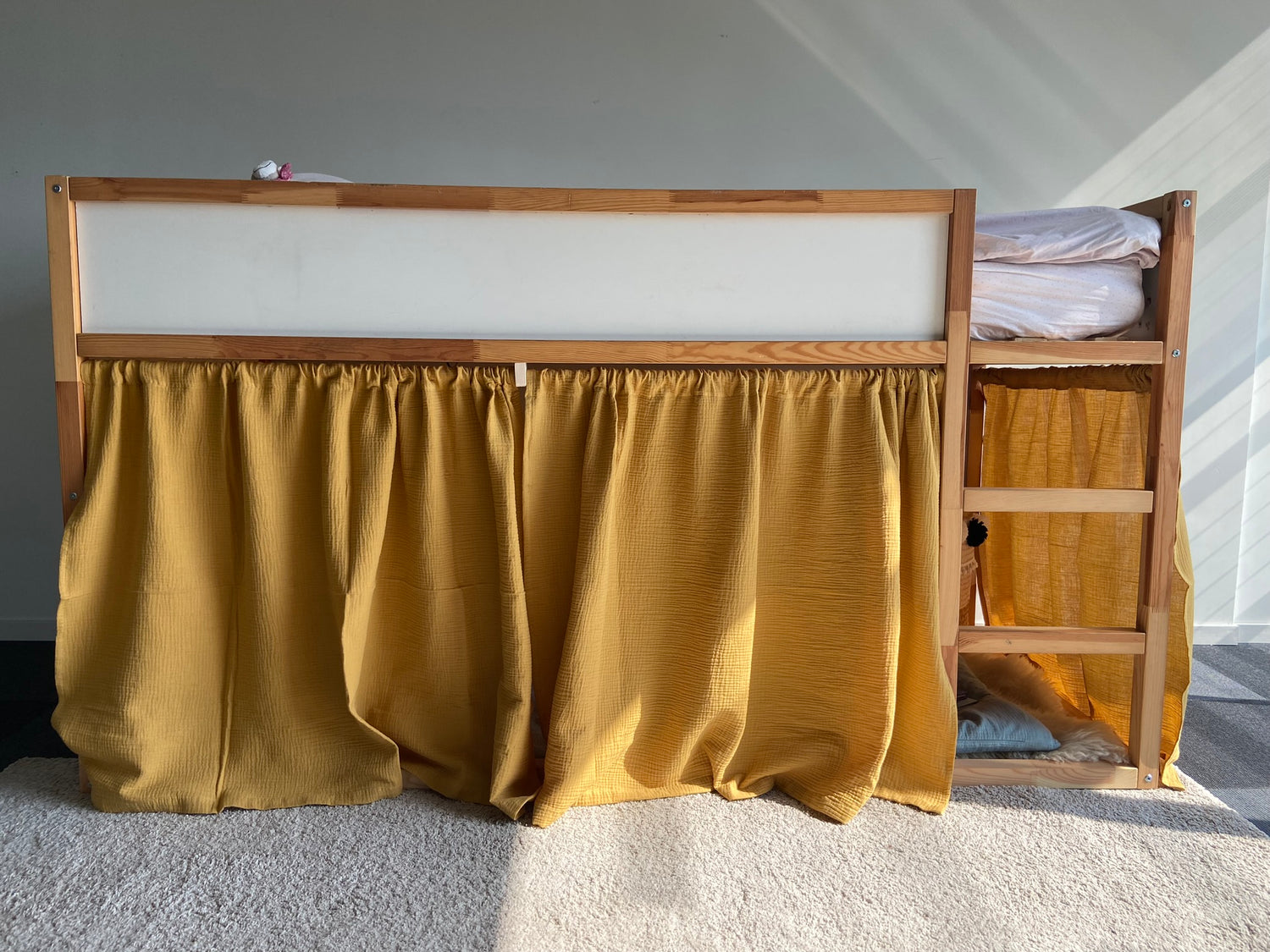 IKEA Kura bedgordijnen - Mosterdgeel