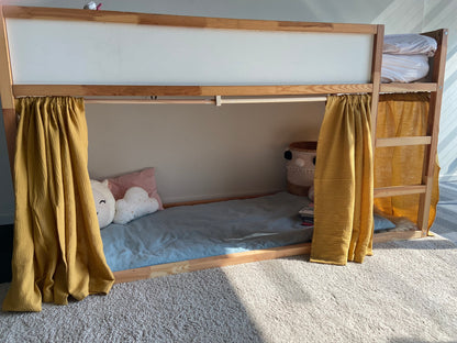 IKEA Kura bedgordijnen - Mosterdgeel