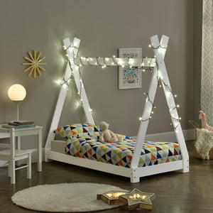 Lit de Tipi pour Enfant Onejda Blanc Mat 140 x 70 cm [en.casa]