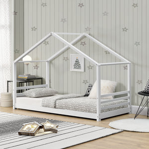 Lit D'enfant Design Maison Vardø Pin 90 X 200 Cm Blanc Mat [en.casa]