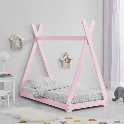 Lit de Tipi pour Enfant Onejda 70 x 140 cm Rose [en.casa]