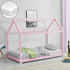 Lit Cabane Forme Maison Netstal avec Matelas Orthopédique 140 x 70 cm Rose [en.casa]