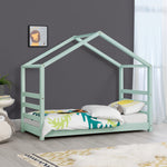 Lit d'enfant Design Maison Vardø Pin 70 x 140 cm Menthe Mat Laqué [en.casa]