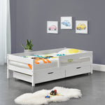 Lit d'enfant Design avec 2 Tiroirs Borgarnes 90 x 200 cm Blanc [en.casa]