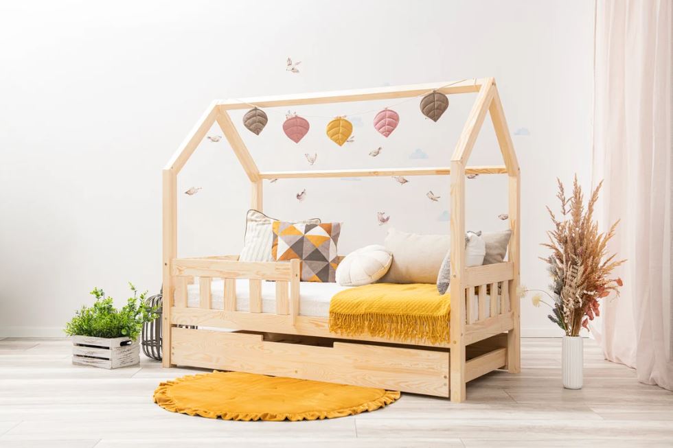 Cabinebed met slagboom en opberglade