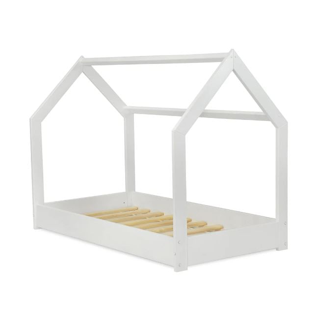 Lettino montessoriano in legno bianco