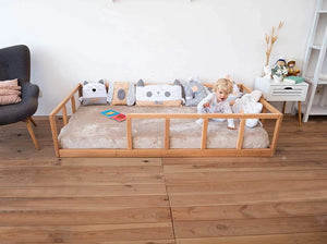 Lit Montessori au sol en bois