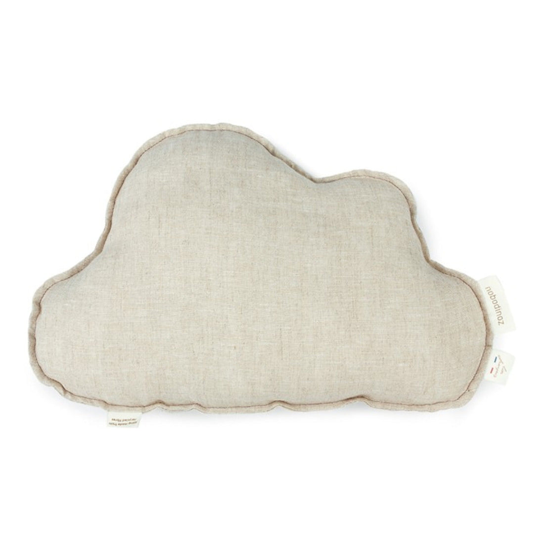 Coussin nuage en lin français grège