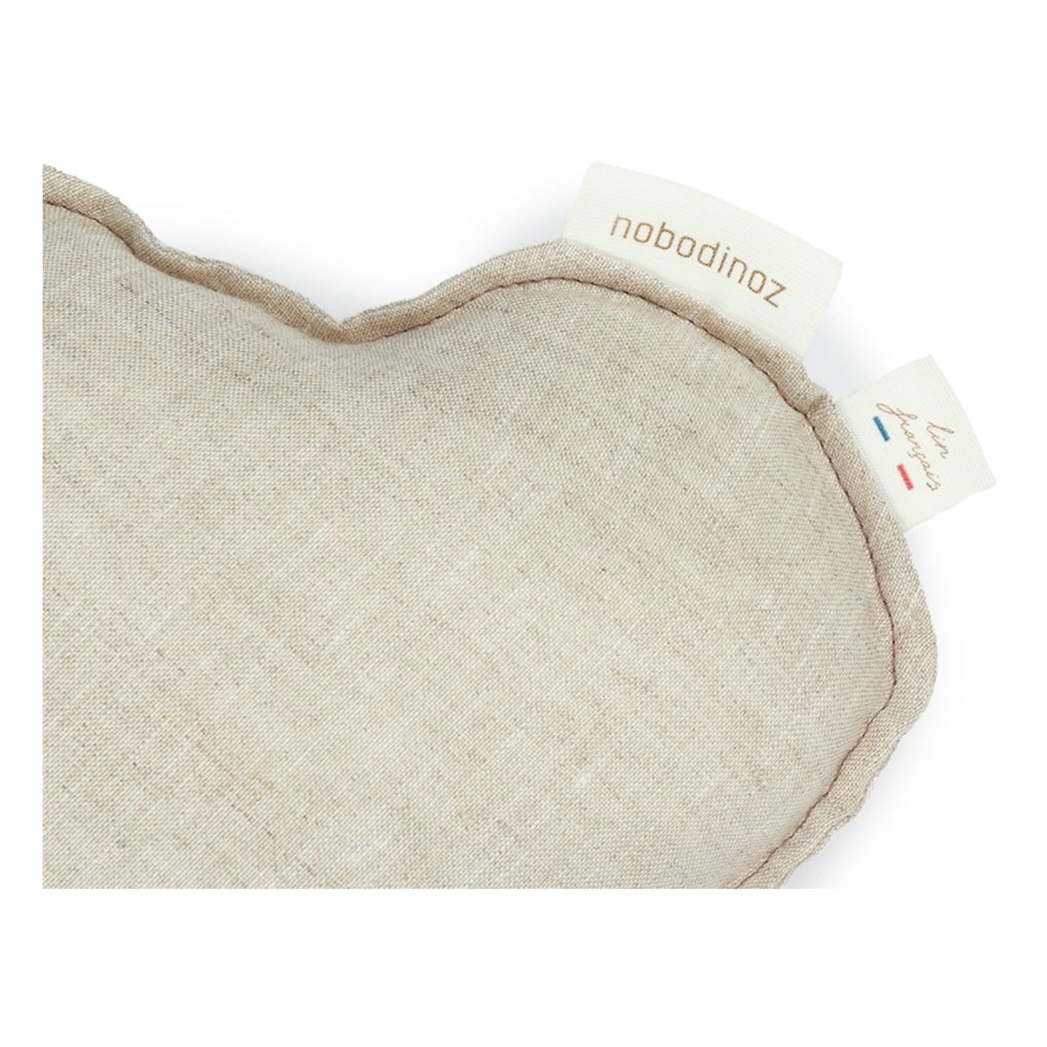Coussin nuage en lin français grège