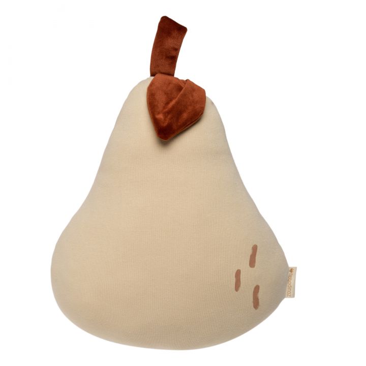 Coussin poire Nobodinoz beige et terracotta