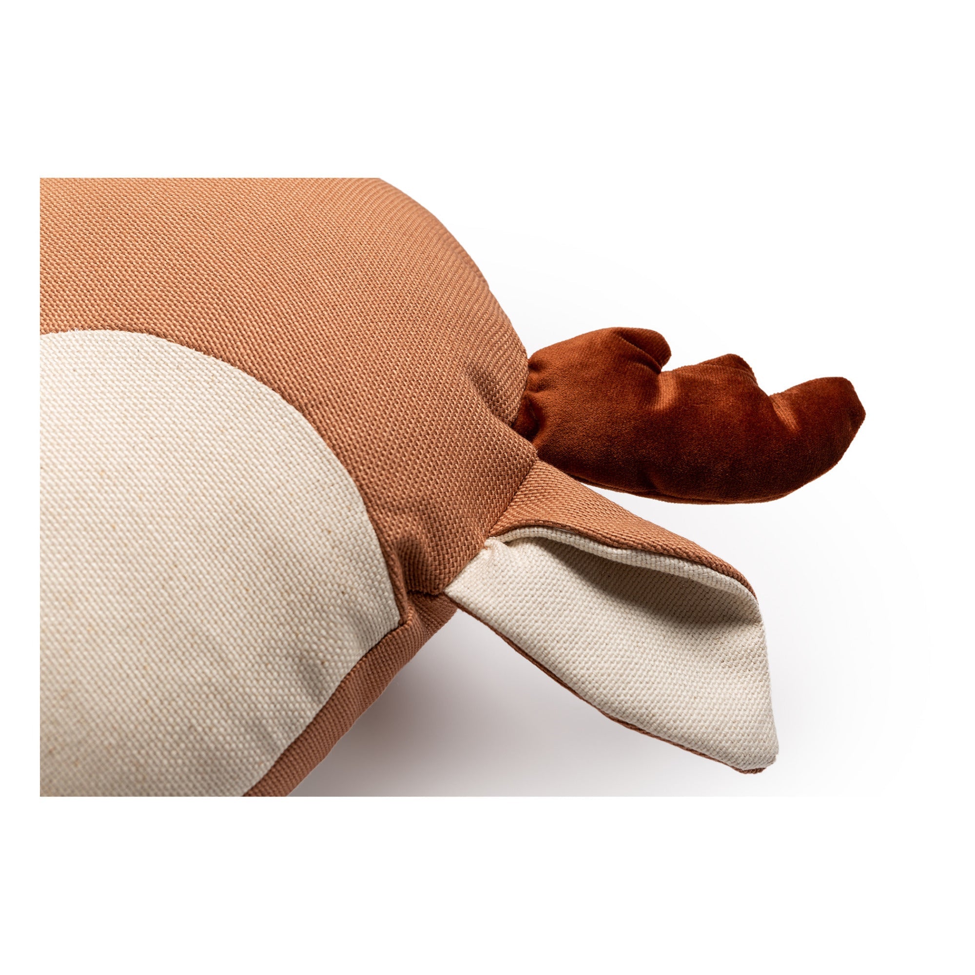 Coussin animal renne terracotta
