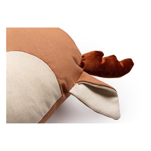 Coussin animal renne terracotta