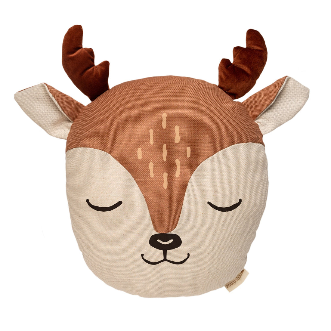 Coussin animal renne terracotta