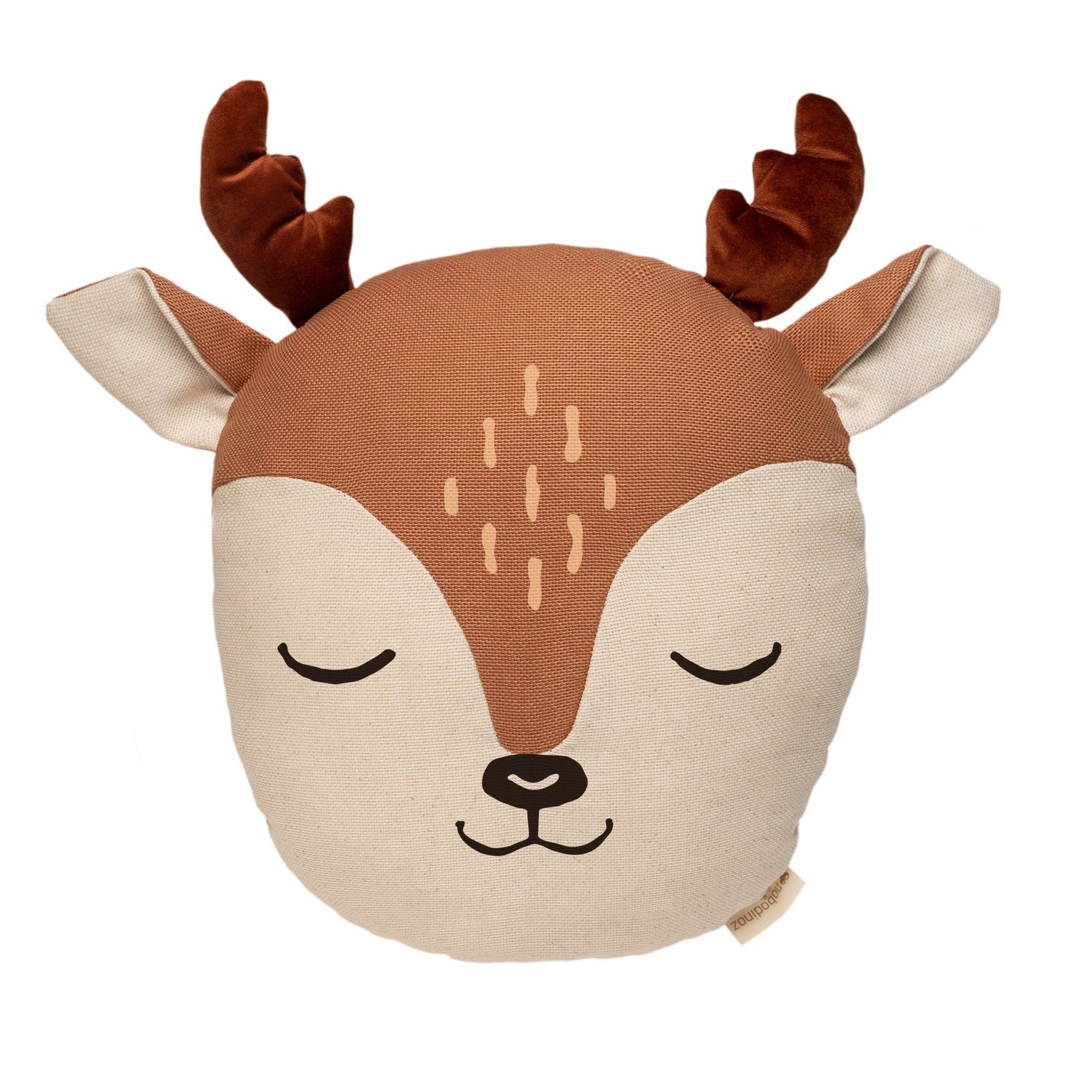 Coussin animal renne terracotta