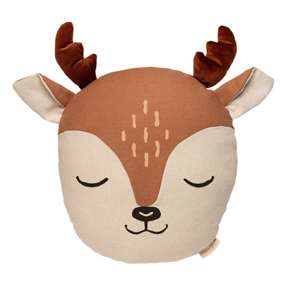 Coussin animal renne terracotta