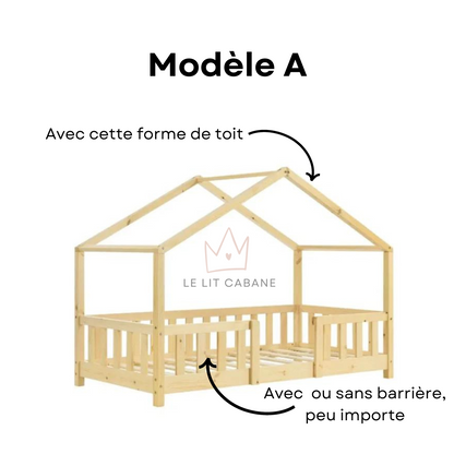 Ciel de lit cabane Beige