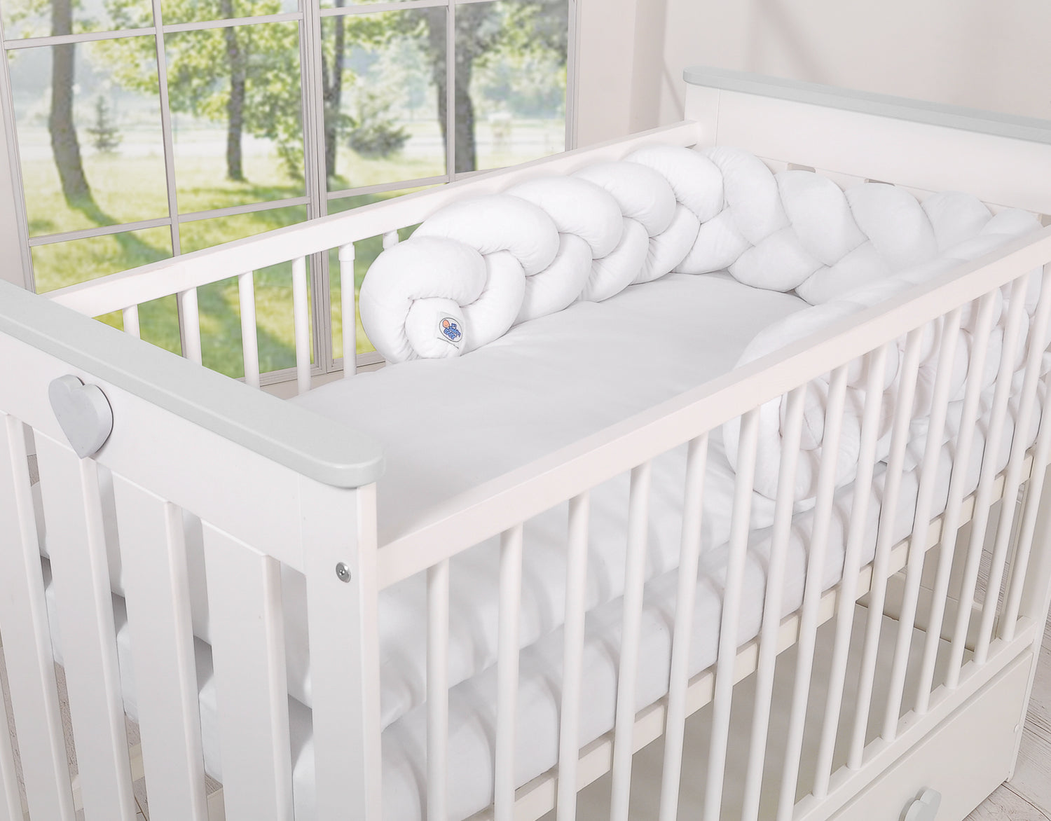 Tresse de lit 180cm Velours Blanc