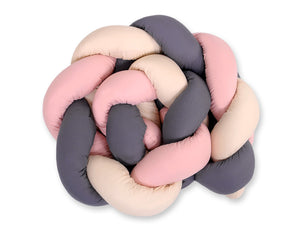 Tresse de lit Rose Beige & Gris