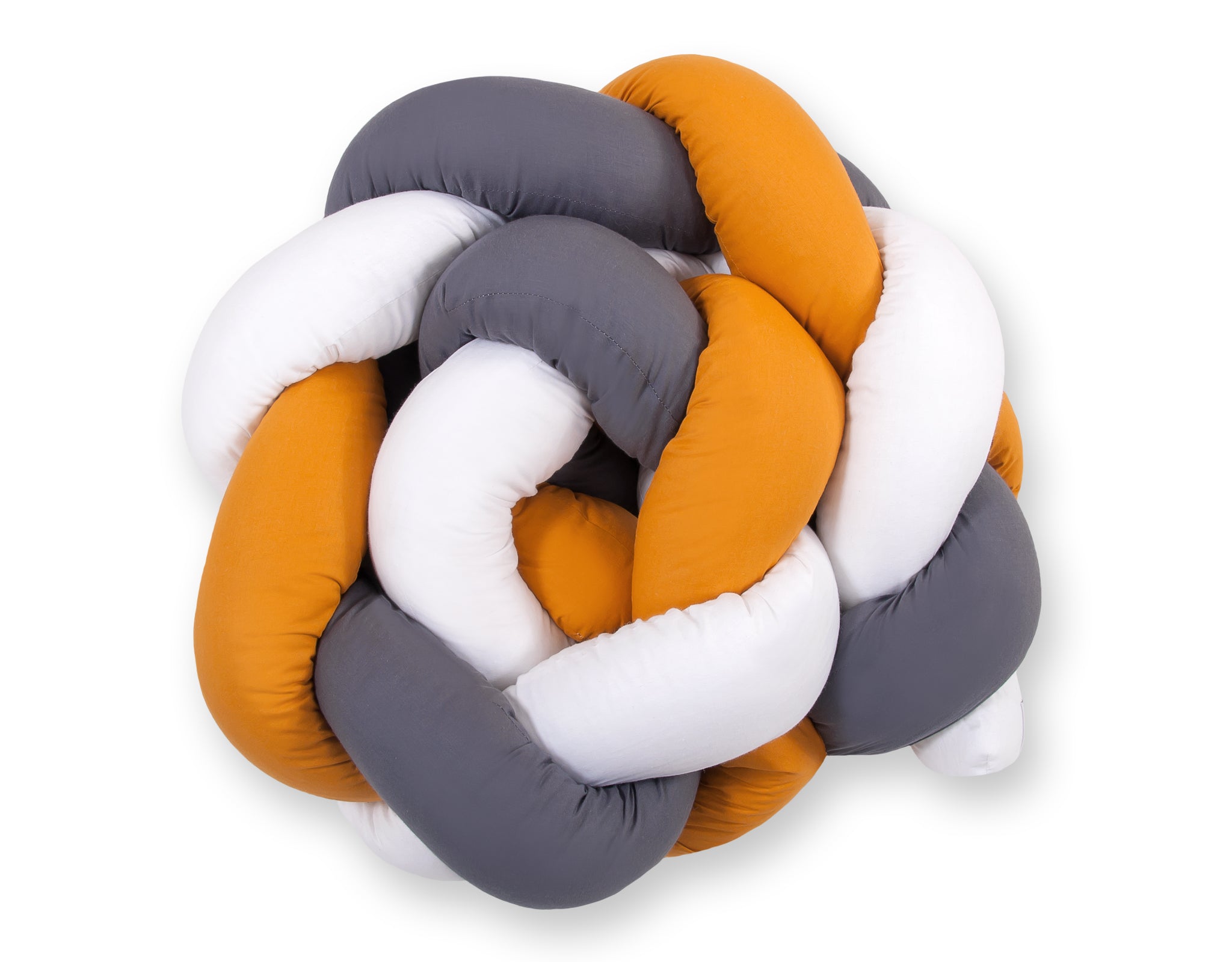 Tresse de lit Gris Blanc &amp; Ocre