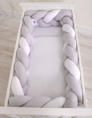 Grande Tresse de lit XXL Gris & Blanc
