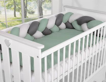 Tresse de lit Vert Gris clair &amp; Gris foncé