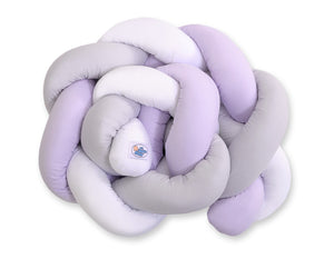 Tresse de lit 180cm Lilas Gris et blanc