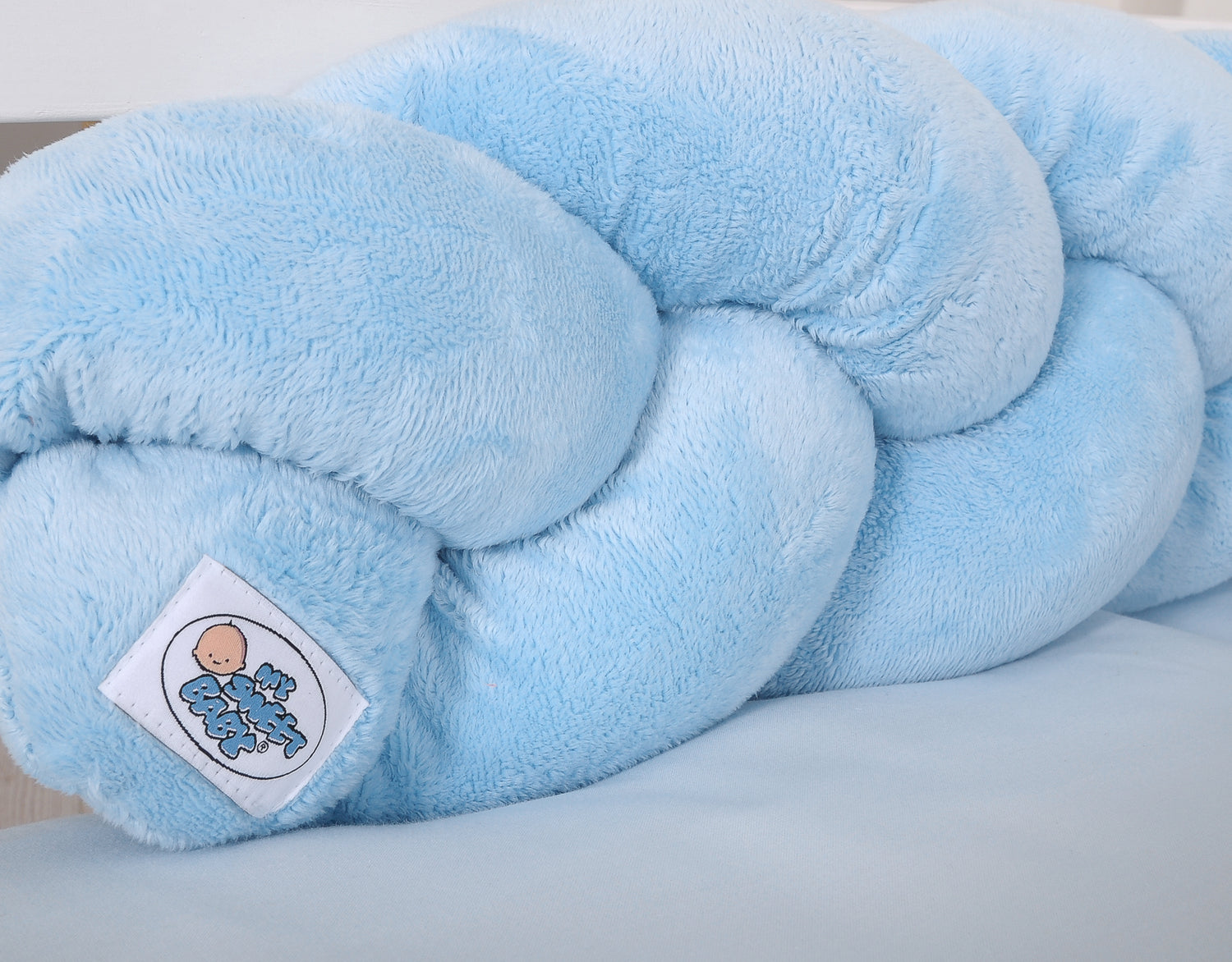 Tresse de lit 180cm Velours Bleu ciel