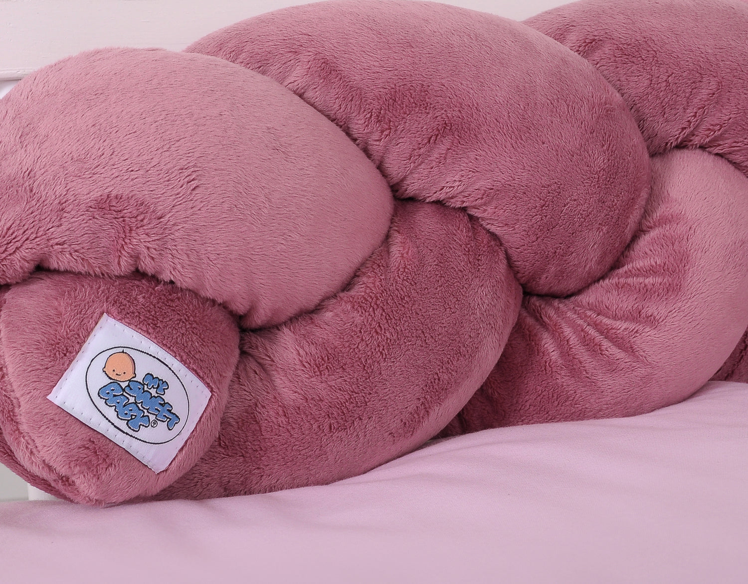 Tresse de lit 180cm Velours Rose