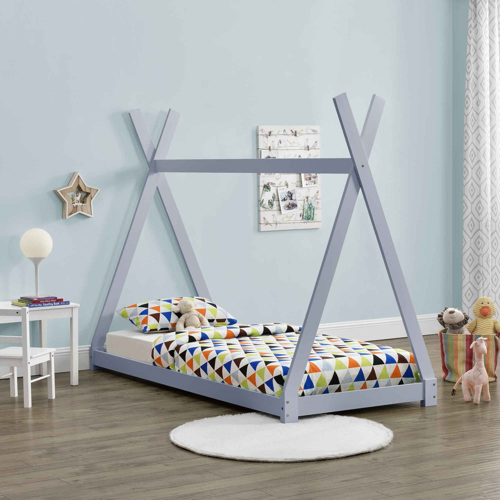 Tipi bed 90x200cm - Montessori - Grijs