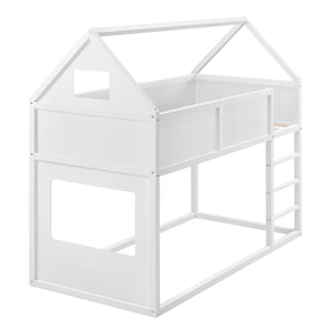 Lit mezzanine enfant avec matelas - 90x200cm - Blanc