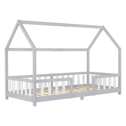 Cabinebed met slagboom - 90x200cm - Grijs