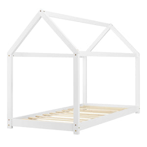 Lit cabane Montessori sans barrière 70x140cm - Blanc