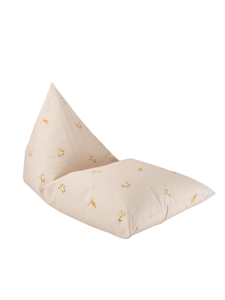 Pouf poire enfant extérieur/intérieur Beige motif tigre