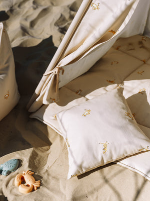 Confezione teepee da esterno impermeabile + tappeto + fodera per cuscino - Beige