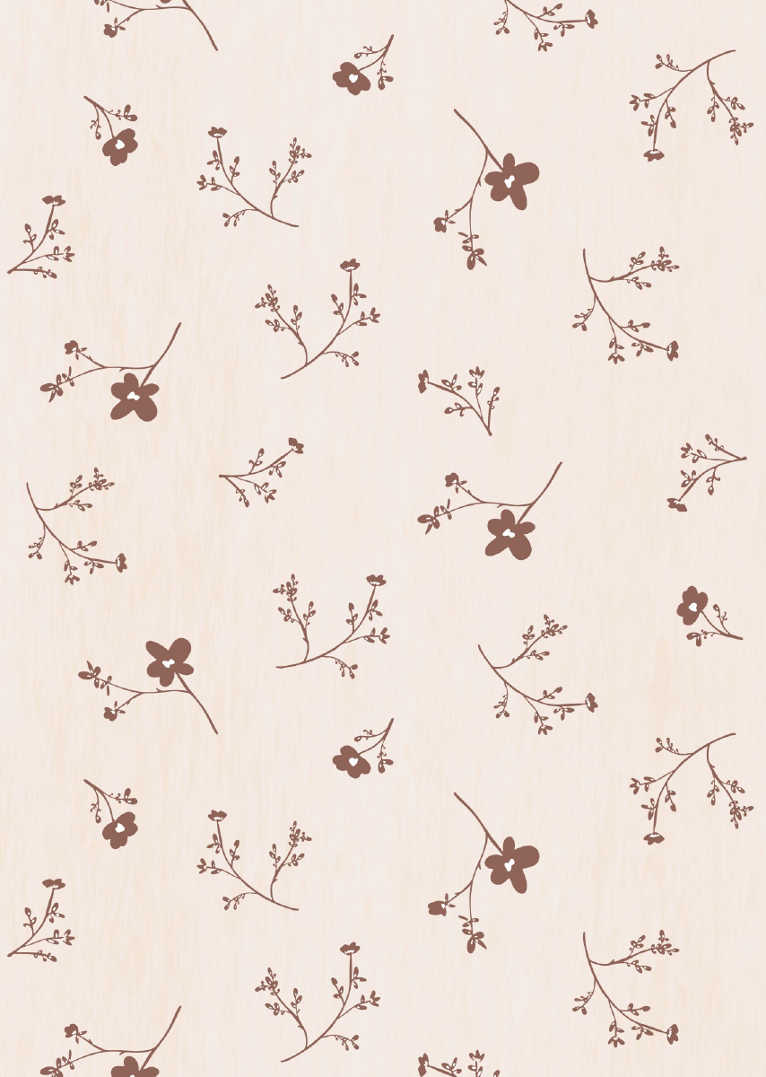 Papier peint chambre enfant Fleurs - Rose nude &amp; Terracotta